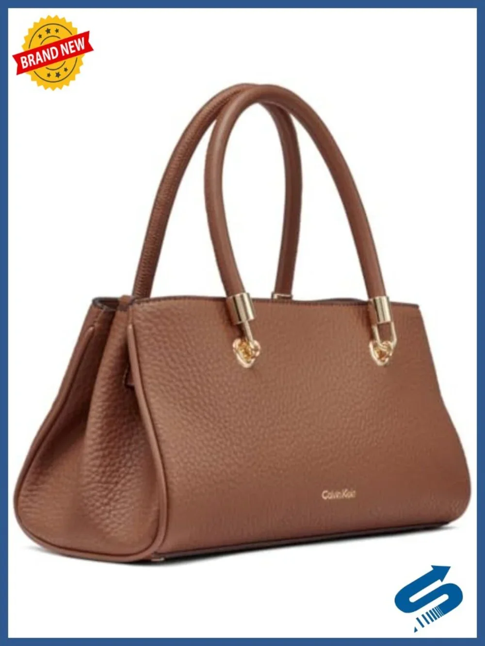 Vegan Leather Satchel with Removable Crossbody Strap